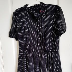 Black and white polka dots dress